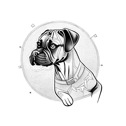 dog boxer  tattoo design idea