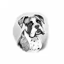 dog boxer  tattoo design idea