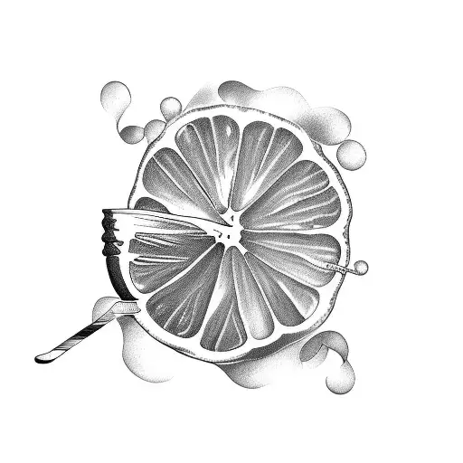 drink with lemon and chilli tattoo design idea