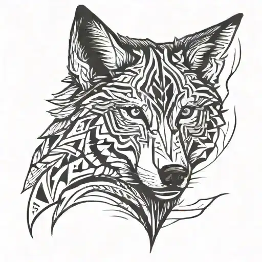 a lone wolf head which represents strength and resilience but also loneliness and pain. It's face separated to two parts tattoo design idea