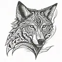 a lone wolf head which represents strength and resilience but also loneliness and pain. It's face separated to two parts tattoo design idea