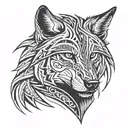 a lone wolf head which represents strength and resilience but also loneliness and pain. It's face separated to two parts tattoo design idea