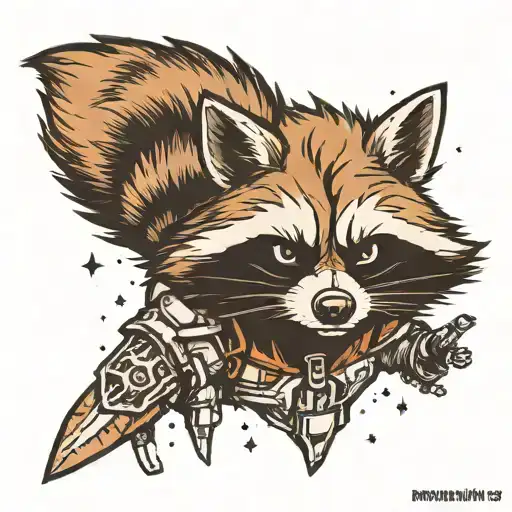 Rocket Racoon tattoo design idea