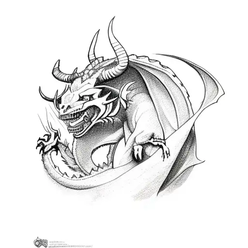 dragon v bull v Oryx tattoo design idea
