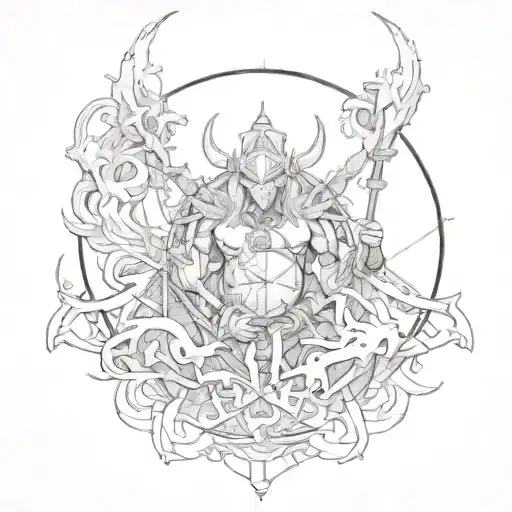 Tengri creation myth tattoo design idea