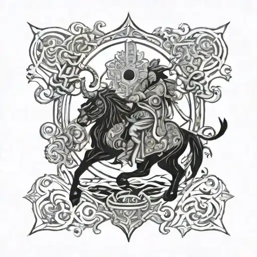 Tengri creation myth tattoo design idea