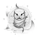 fisherman over the moon tattoo design idea