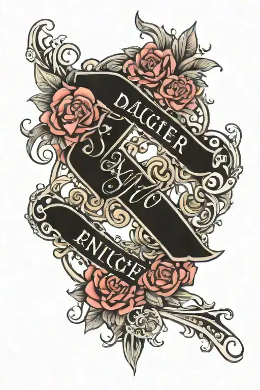 Daughter's name written tattoo design idea