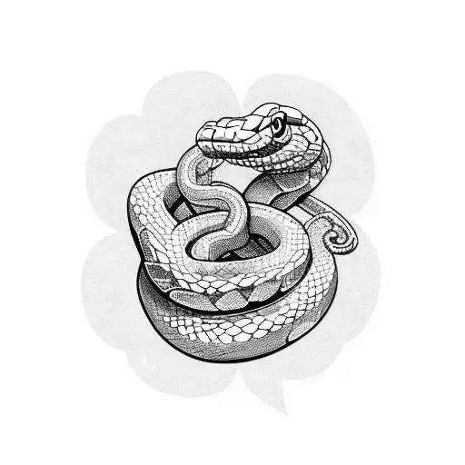 snake eating his own tail, aromatic chemist tattoo design idea