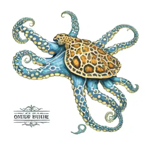 blue ringed octopus realistic tattoo design idea