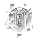 Design a tattoo showcasing a Mana potion bottle with a pixelated Minecraft landscape as the background tattoo design idea