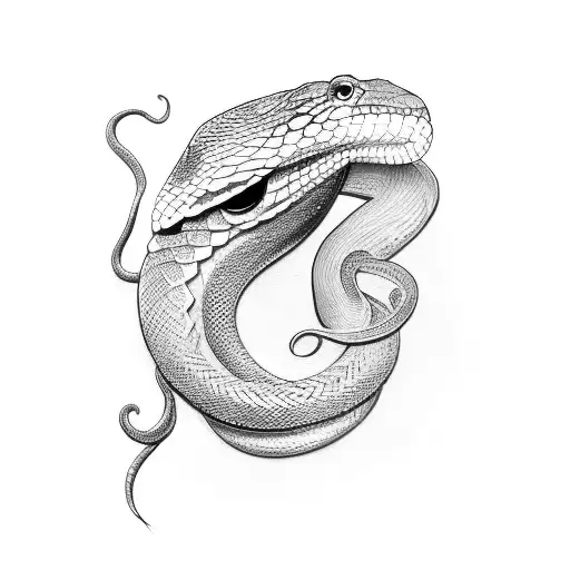 snake and horse tattoo design idea