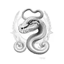 snake and horse tattoo design idea