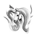 Horses and snake tattoo design idea