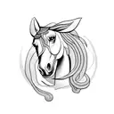 Horse with snake around it tattoo design idea