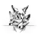 Foxes in a cage tattoo design idea