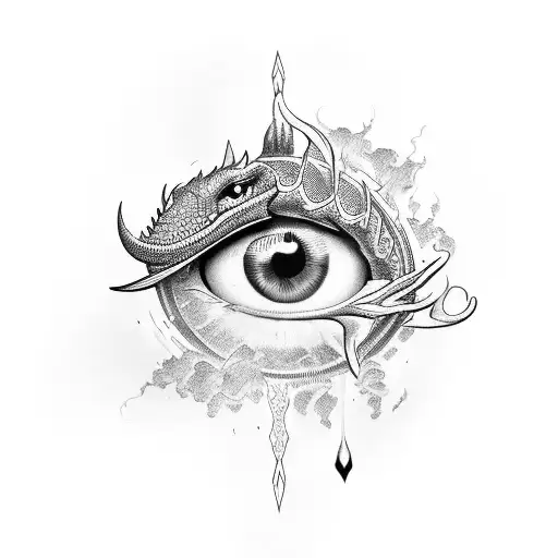 eye dragon tattoo design idea