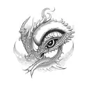 eye dragon tattoo design idea