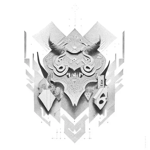 man of perspective tattoo design idea