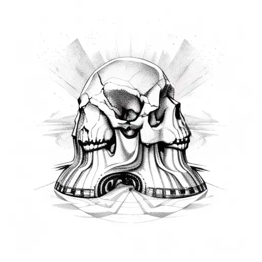 pharaoh and a skull tattoo design idea