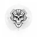 pharaoh and a skull tattoo design idea