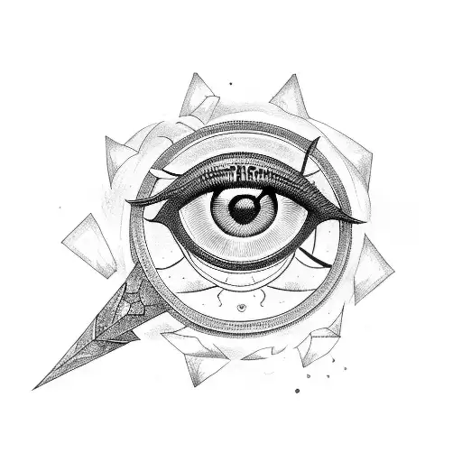 eye of Horus with an ankh in a pyramid  tattoo design idea
