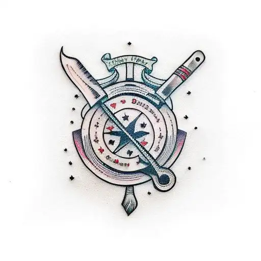 butcher knife tattoo design idea