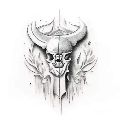 butcher knife tattoo design idea
