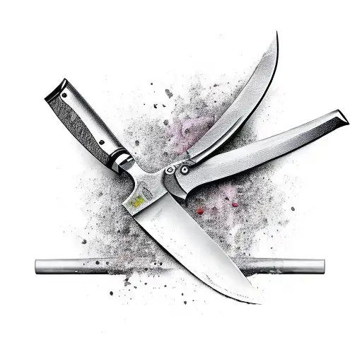 butcher knife tattoo design idea