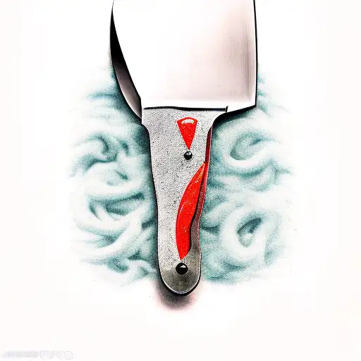 butcher knife tattoo design idea