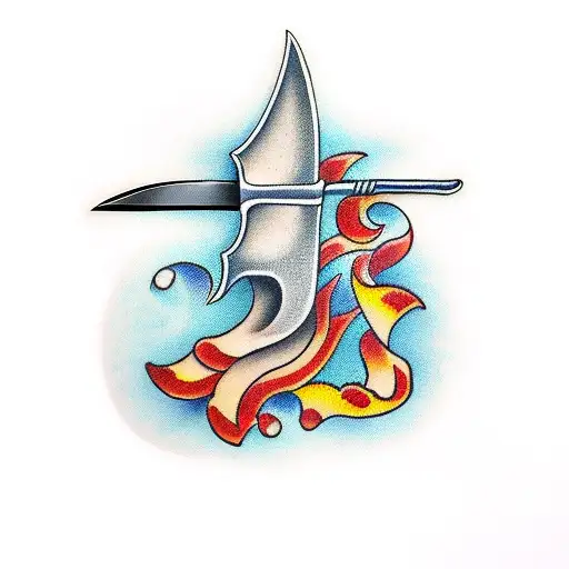 a knife used by a chef tattoo design idea
