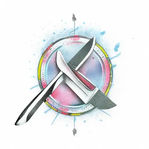butcher knife tattoo design idea