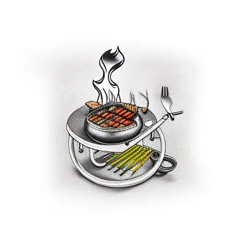 bbq cooking tattoo design idea