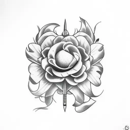 butcher knife tattoo design idea