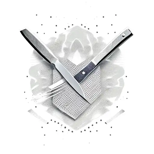 butcher knife tattoo design idea