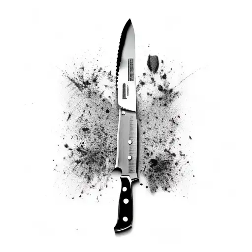 butcher knife tattoo design idea