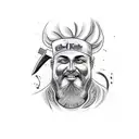 chef knife tattoo design idea