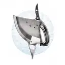 butcher knife tattoo design idea