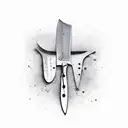 butcher knife tattoo design idea