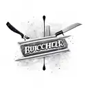 butcher knife tattoo design idea