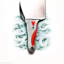 butcher knife tattoo design idea