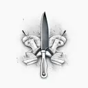 butcher knife tattoo design idea