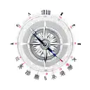 a Clock and an overlapping compass tattoo design idea
