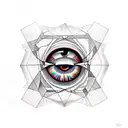 lucifer's eye inside a triangle tattoo design idea