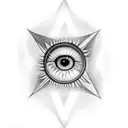 lucifer's eye inside a triangle tattoo design idea