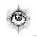lucifer's eye inside a triangle tattoo design idea