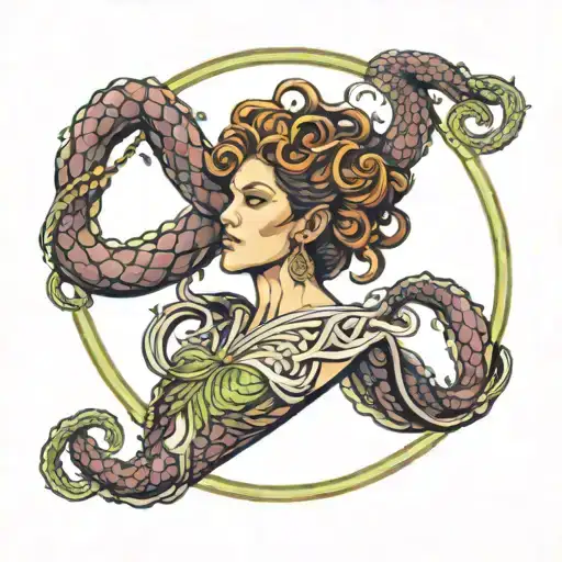 Medusa tarot card tattoo design idea