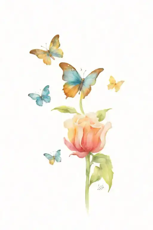 rip dad, floral, blue, butterfly's, grilling, football, family tattoo design idea