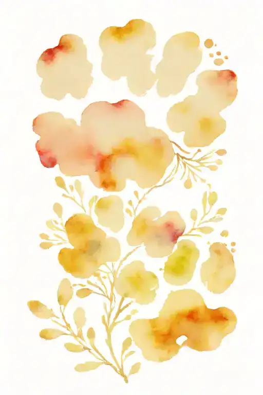 dog paw print watercolor floral bright summer vibes tattoo design idea