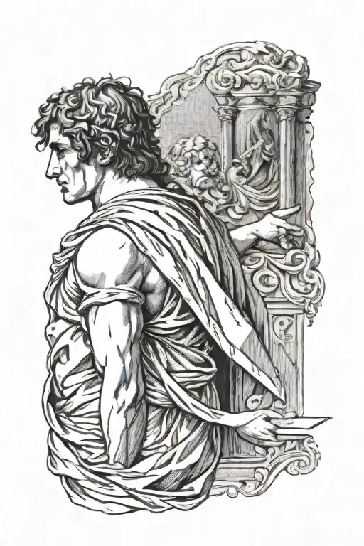 Dante and Virgil wrting his Aeneid tattoo design idea